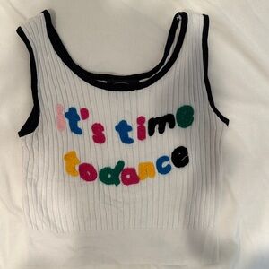 Cider White Tank Top with Colorful Lettering